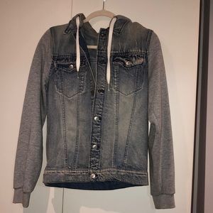 H&M Mens Jeans Jacket with Hoodie